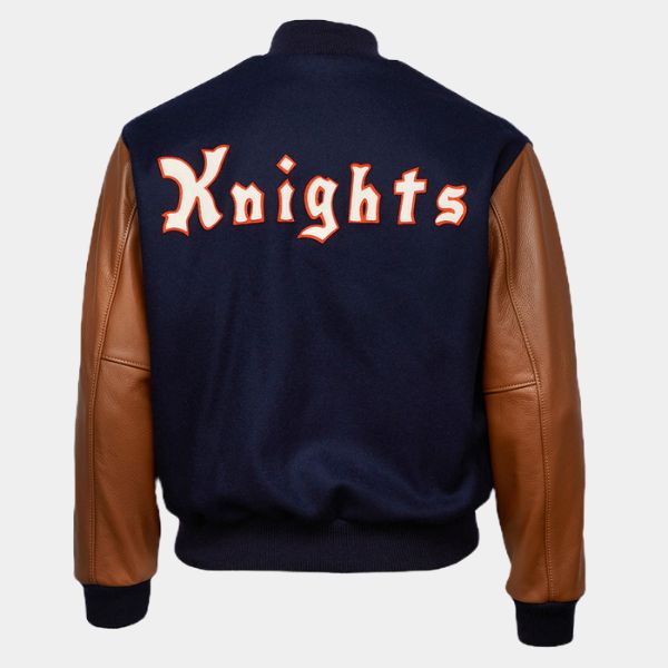 The Natural Men's Roy Hobbs NY Knight Varsity Jacket - Mannequin Back View