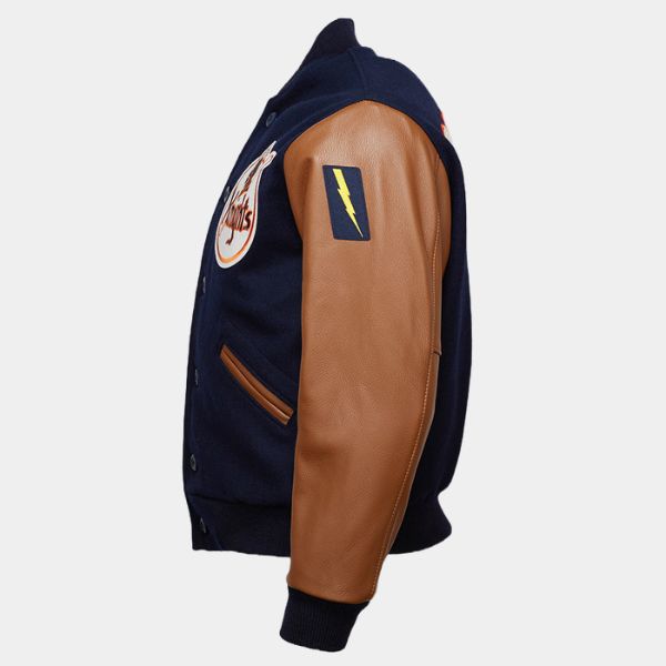 The Natural Men's Roy Hobbs NY Knight Varsity Jacket - Mannequin Side View