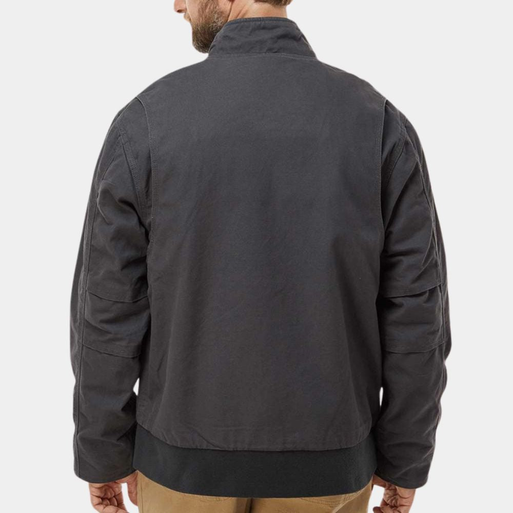 The Night Agent Season 02 Peter Sutherland Grey Cotton Field Jacket - Back View