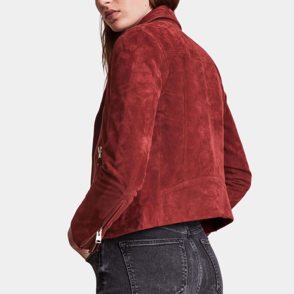 The Out-Laws Nina Dobrev Black Leather Biker Jacket - Character Back View