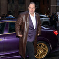 The Penguin Colin Farrell Brown Leather Trench Coat - Front View