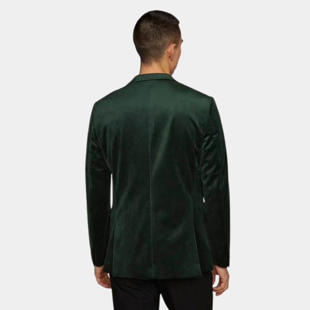 The Perfect Couple Tag Winbury aka Liev Schreiber Bottle Green Velvet Blazer - Back View