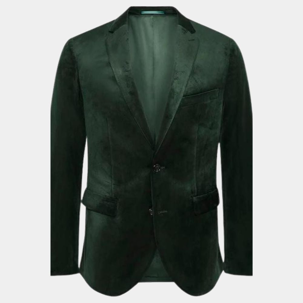 The Perfect Couple Tag Winbury aka Liev Schreiber Bottle Green Velvet Blazer - Mannequin Front View