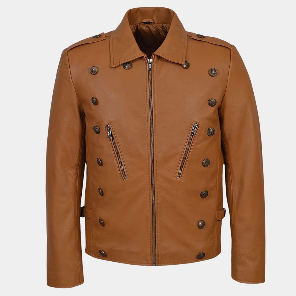 The Rocketeer Cliff Secord Classic V Shaped Jacket - Mannequin Front View