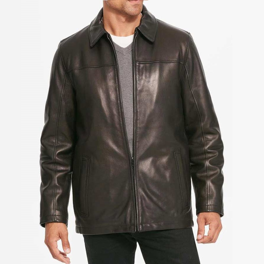 The Sopranos Men's Tony Soprano Black Leather Jacket - Front View