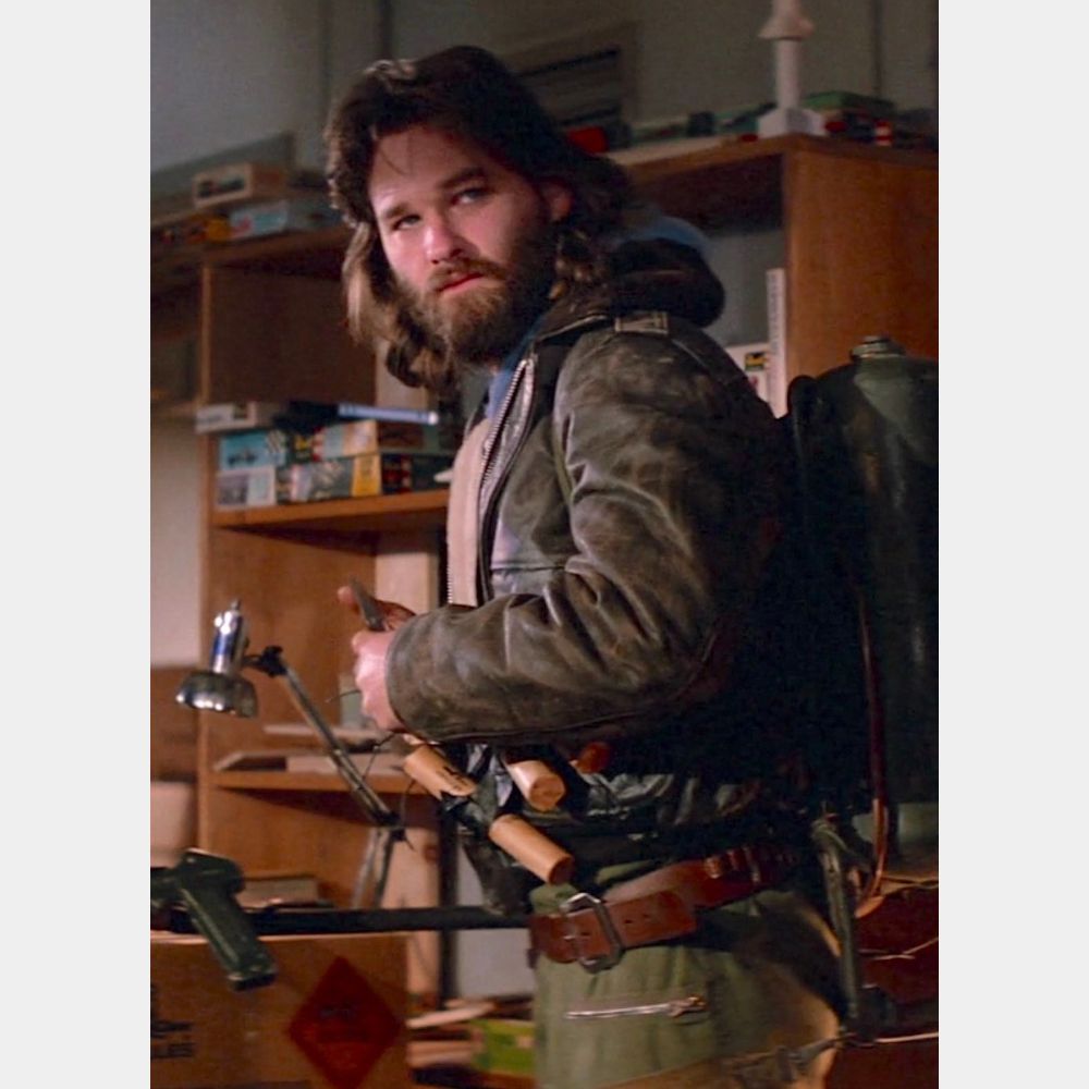 The Thing MacReady (Kurt Russel) Brown G-1 Leather Bomber Jacket - Character Side View