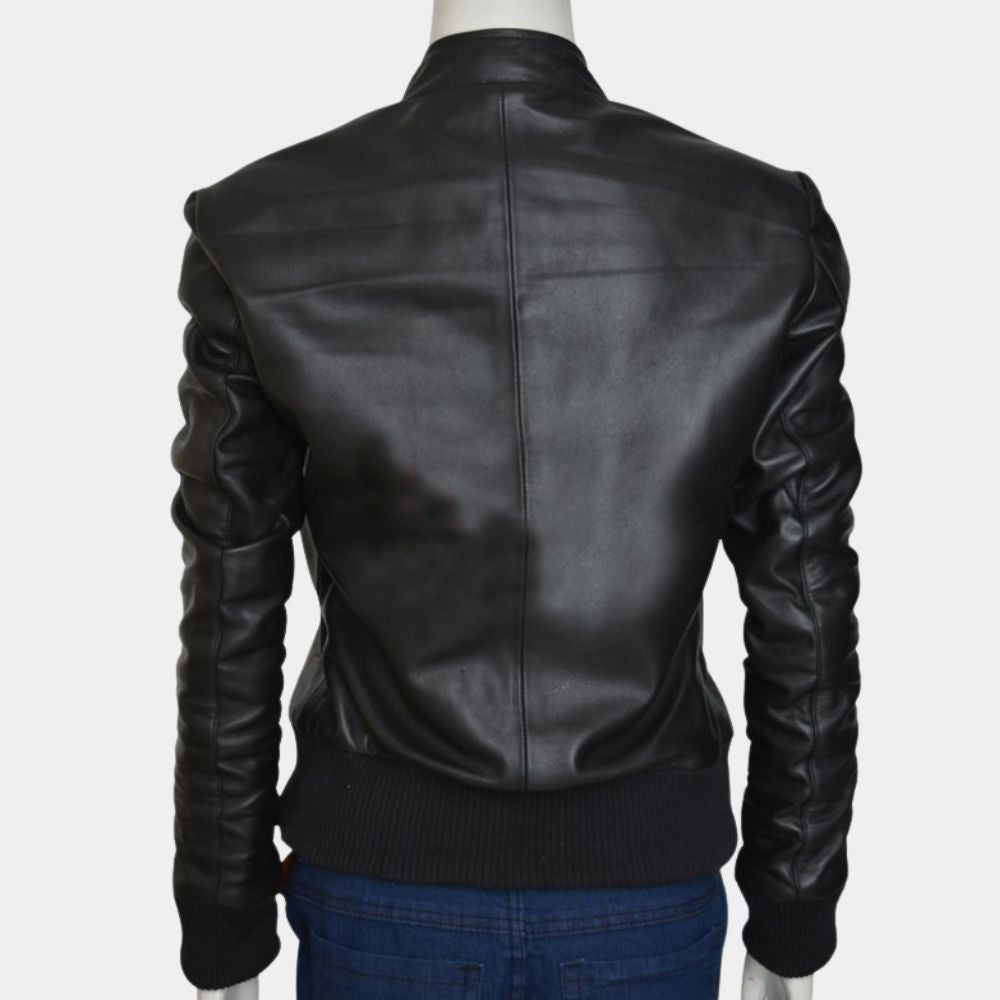 The Vampire Diaries  Elena Gilbert aka Nina Dobrev Leather Jacket - Mannequin Back View
