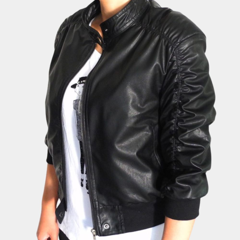 The Vampire Diaries  Elena Gilbert aka Nina Dobrev Leather Jacket - Side View