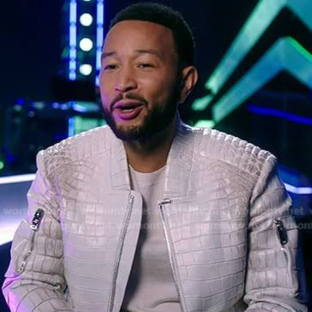 The Voice John Legend White Leather Jacket