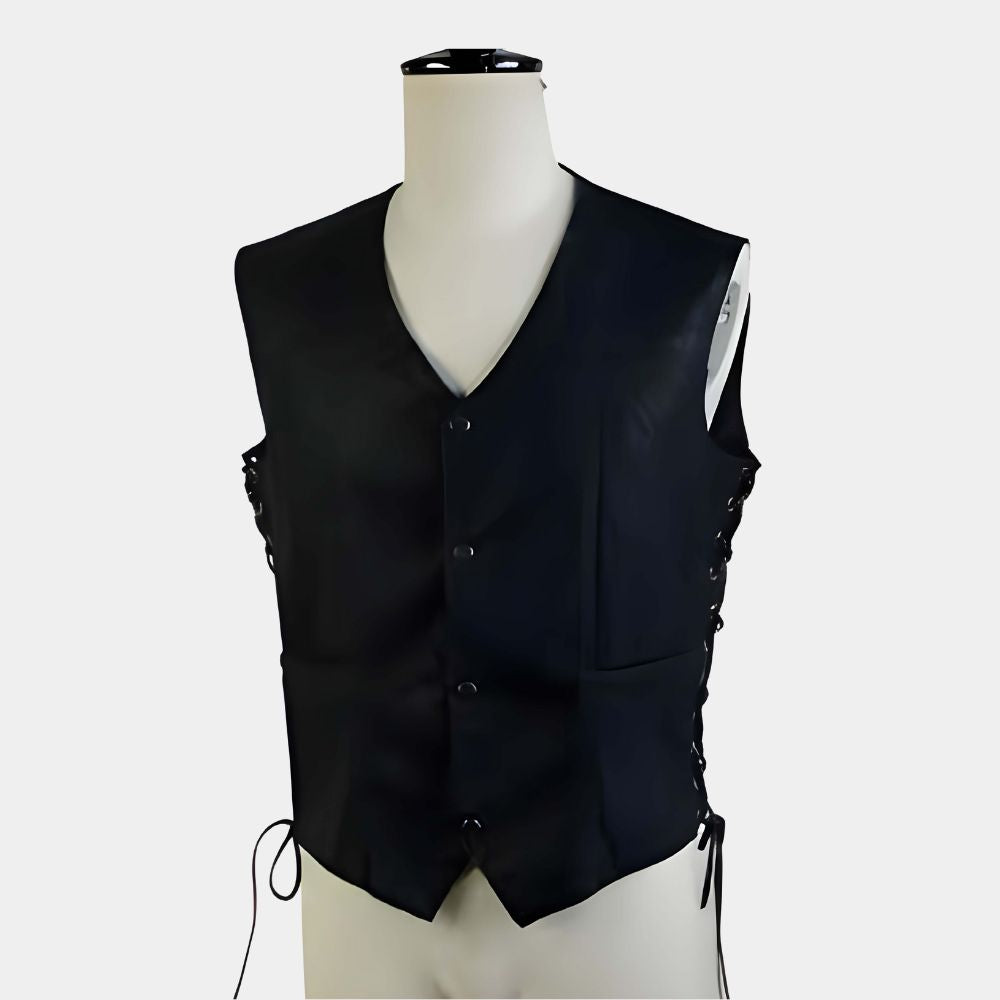 The Walking Dead Daryl Dixon Angel Wings Leather Biker Vest - Mannequin Front View