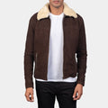 The Walking Dead The Sheriff Rick Grimes Murder Fur Collar Suede Leather Jacket - Front View