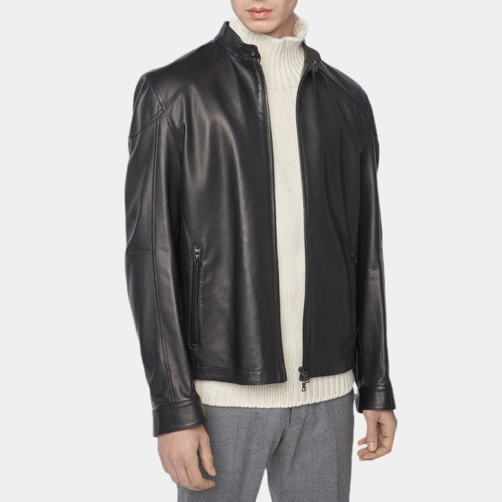 Tom Cruise Mission Impossible 7: Dead Reckoning Black Leather Jacket - Front View