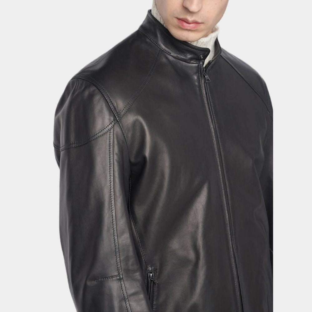Tom Cruise Mission Impossible 7: Dead Reckoning Black Leather Jacket - Side View