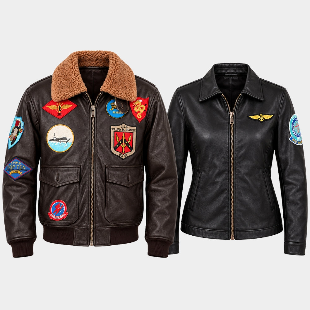 Top Gun Couple Costume Aviator Jacket
