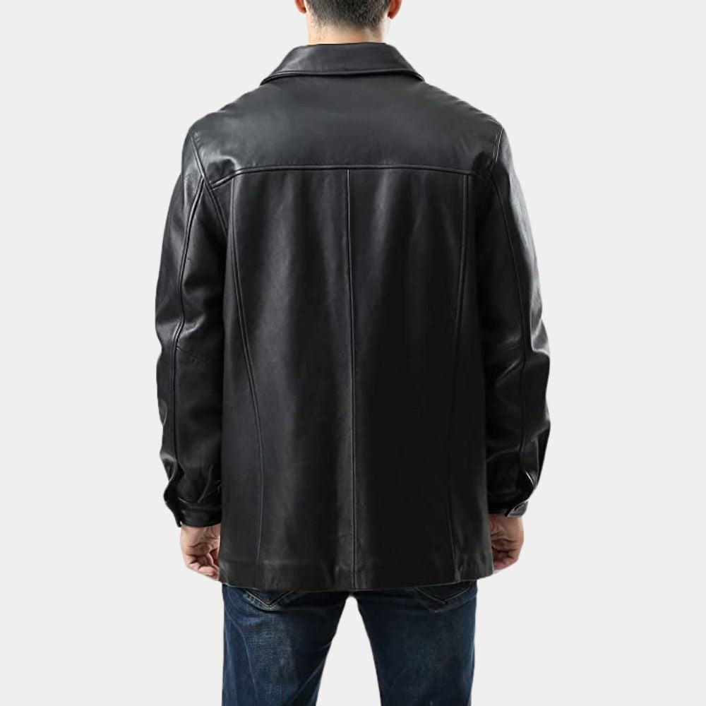Training Day  Alonzo aka Denzel Washington Leather Jacket - Back View