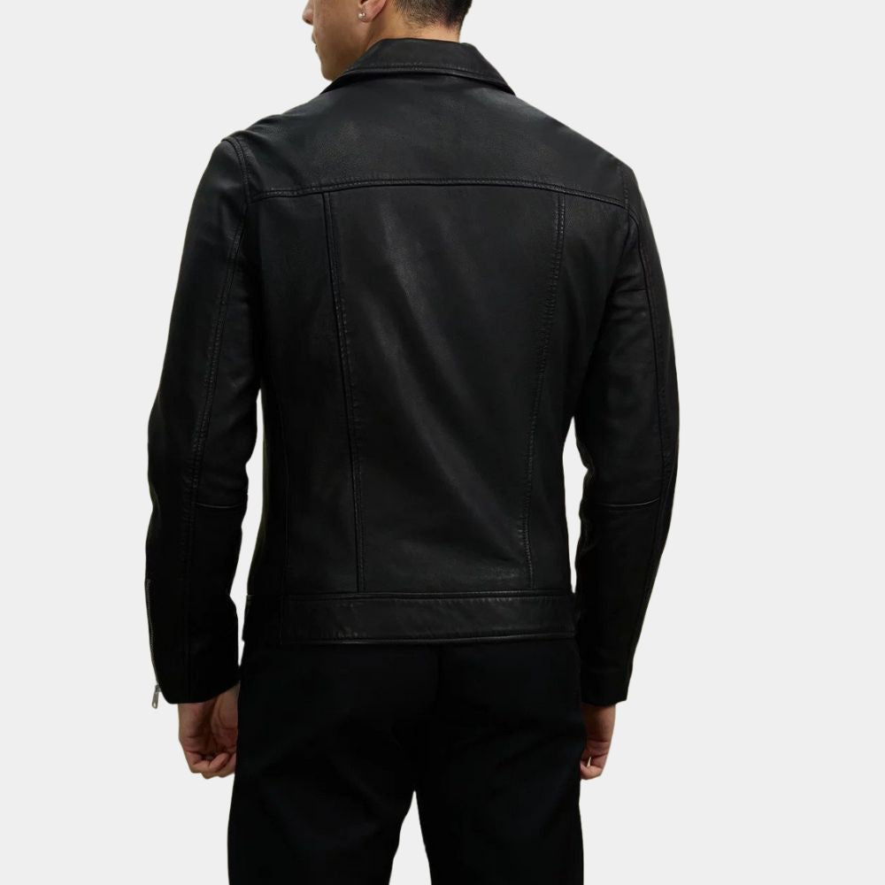 Tyler Hynes A Picture of Her's Jake Black Leather Jacket - Back View
