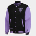 Valkyries  Unisex FISLL Eclipse Purple Letterman Varsity Jacket - Mannequin Front View