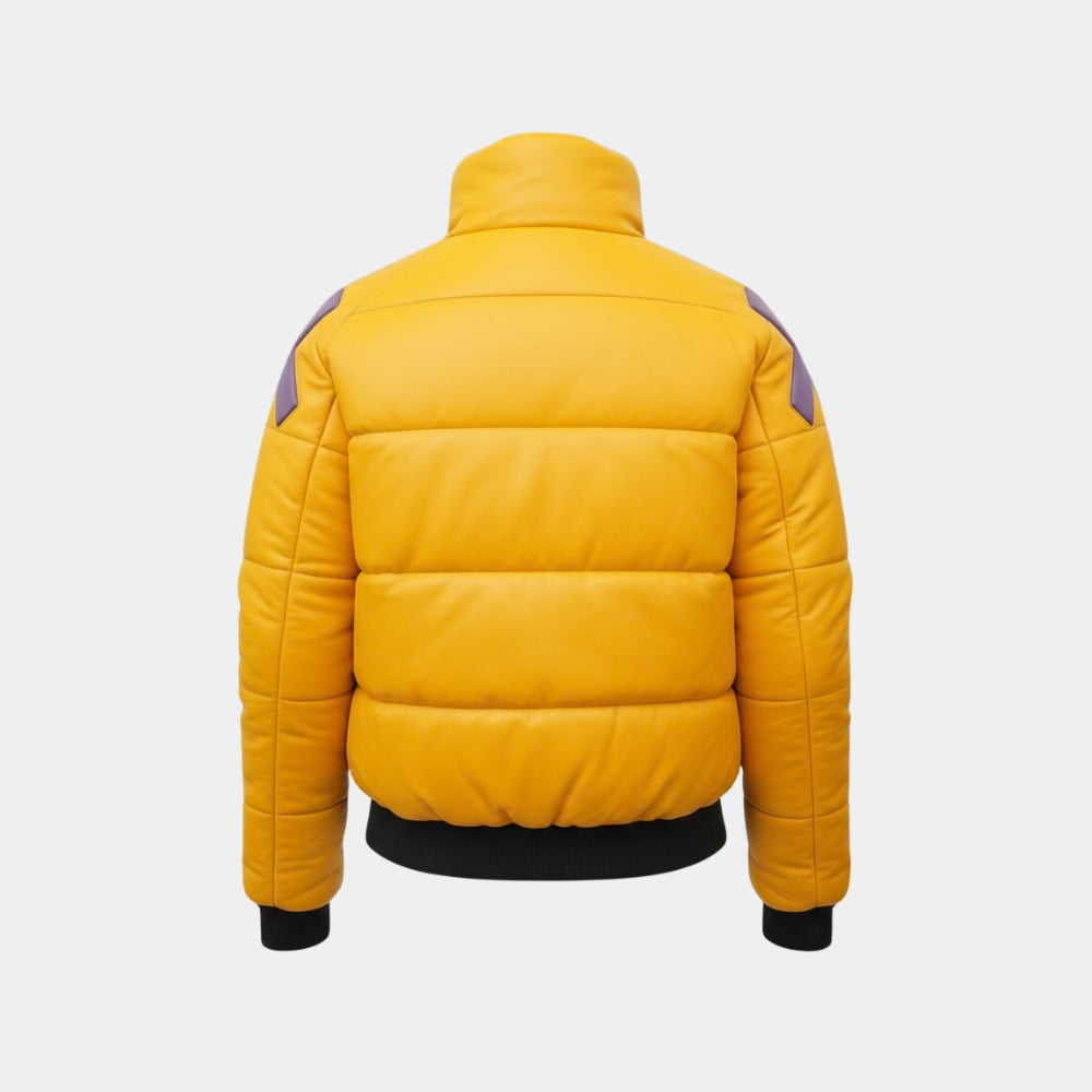 Valorant  Killjoy Yellow Leather Jacket - Mannequin Back View