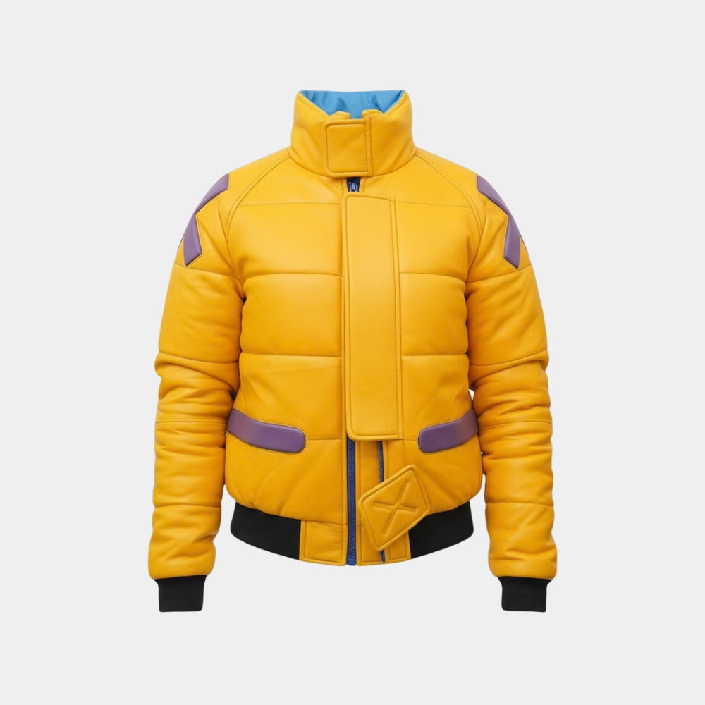 Valorant  Killjoy Yellow Leather Jacket - Mannequin Front View