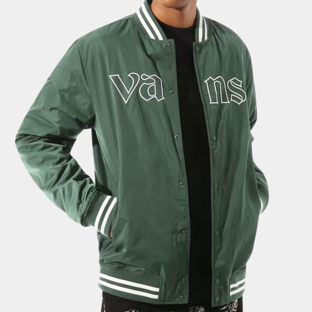 Vans Sixty Sixers  Vans Green Varsity Jacket - Front View