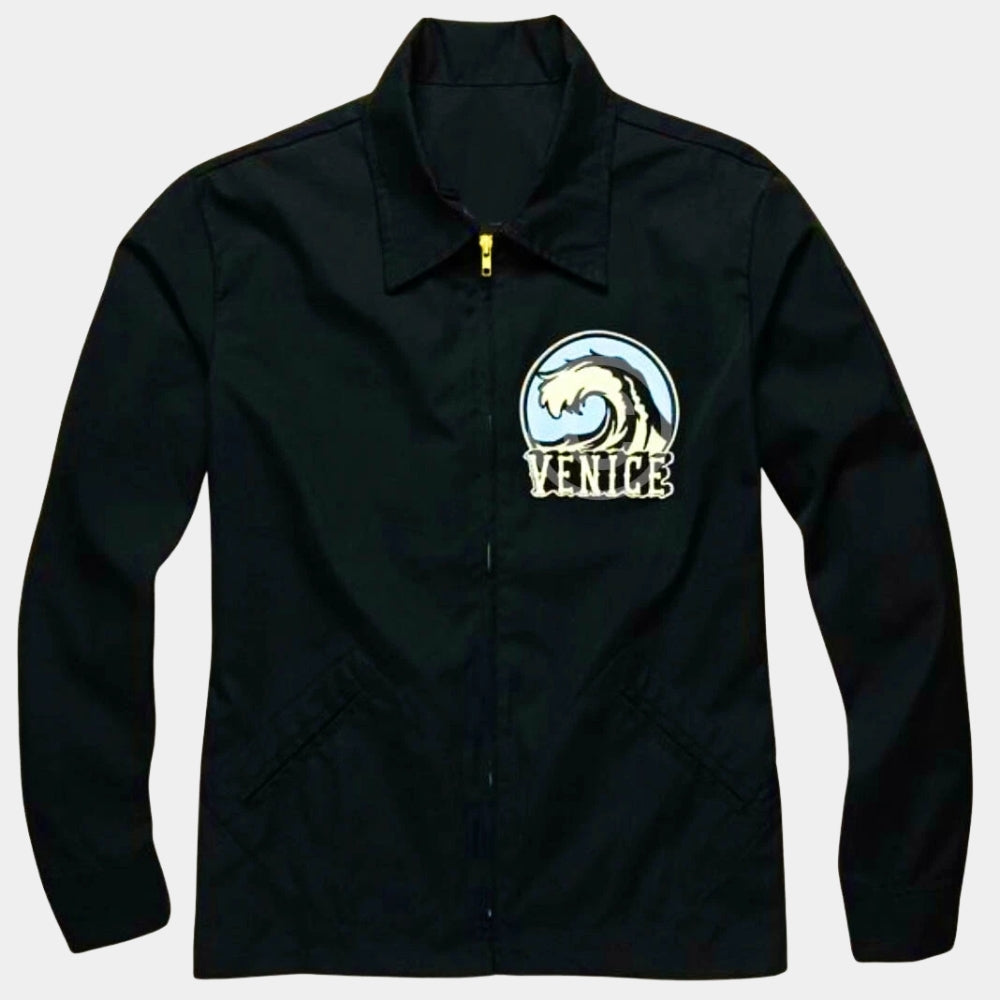 Venice  Lana Del Rey Venice Black Cotton Jacket - Mannequin Front View