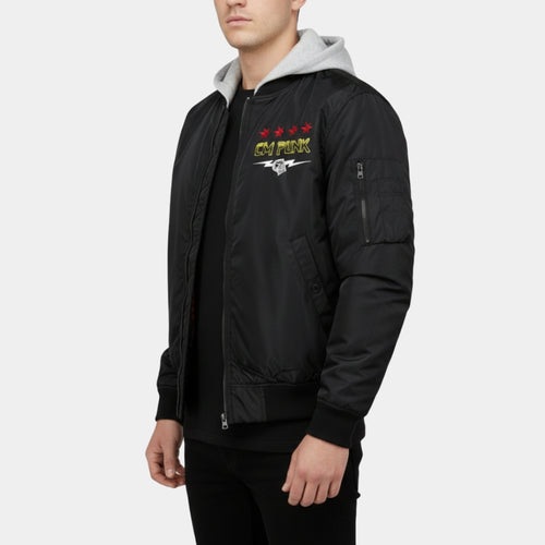 WWE  Monday Night Raw CM Punk Black Bomber Hooded Jacket - Side View