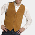 Walter Boggs One Day as a Lion Suede Leather Vest - Front VIew