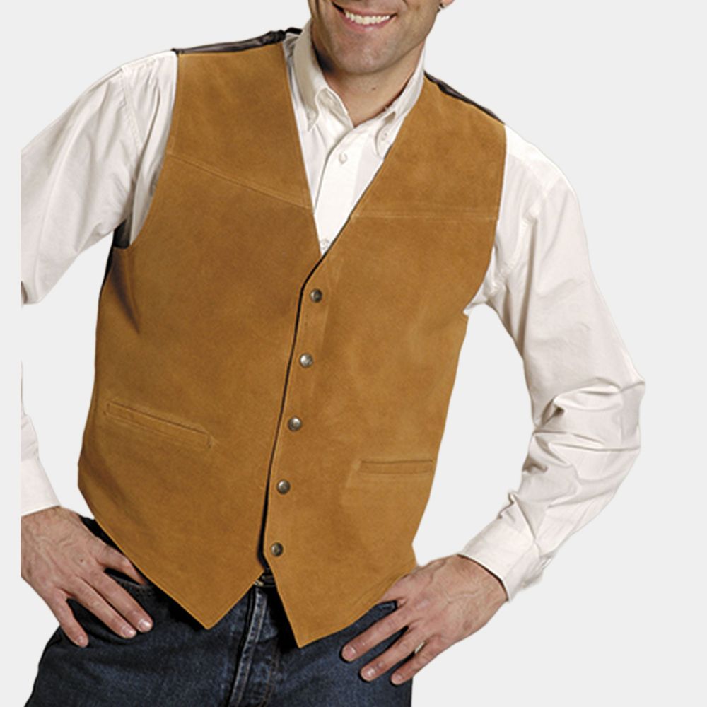 Walter Boggs One Day as a Lion Suede Leather Vest - Front VIew