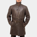 Watch Dogs  Aiden Pearce Brown Leather Jacket - Front View
