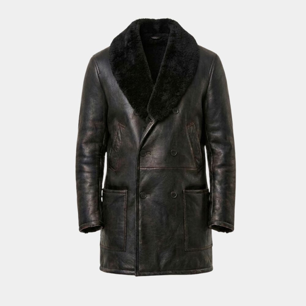 Wednesday S03 Uncle Fester Leather Coat