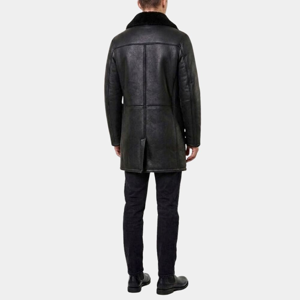 Wednesday S03 Uncle Fester Leather Coat