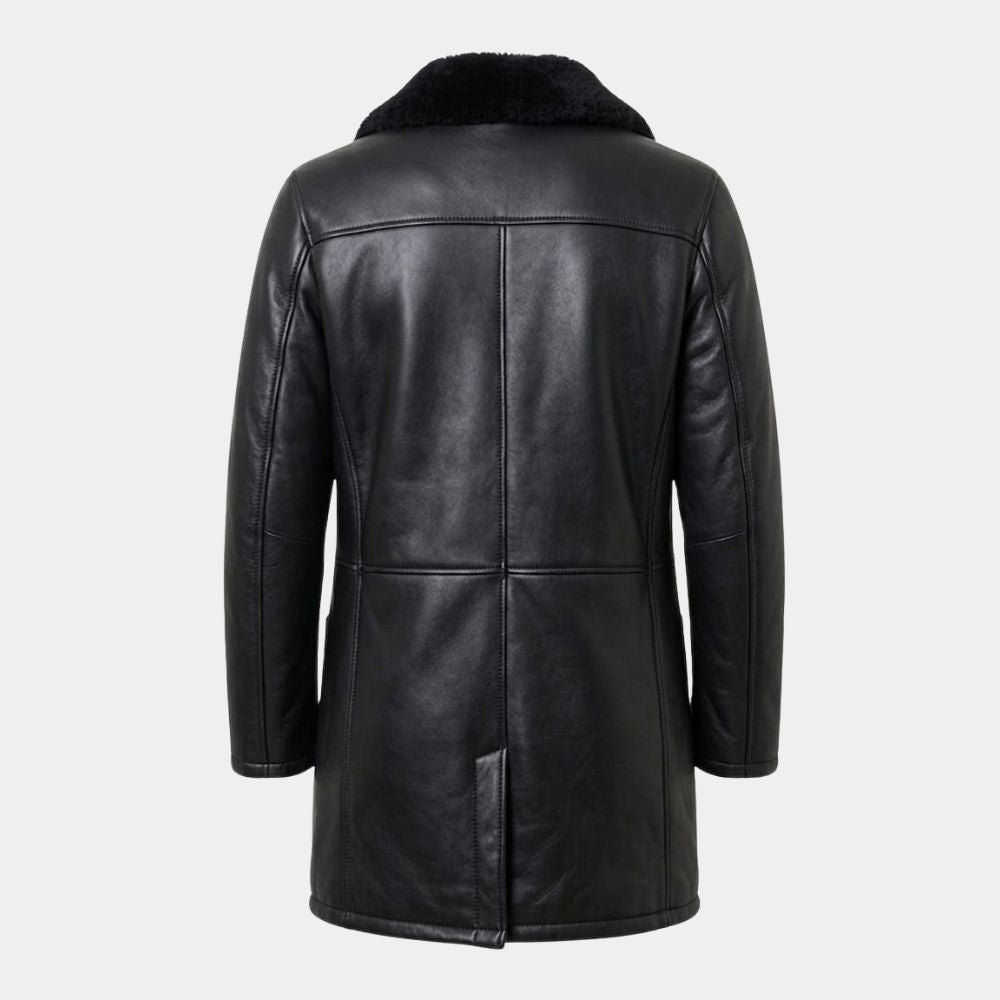 Wednesday S03 Uncle Fester Leather Coat
