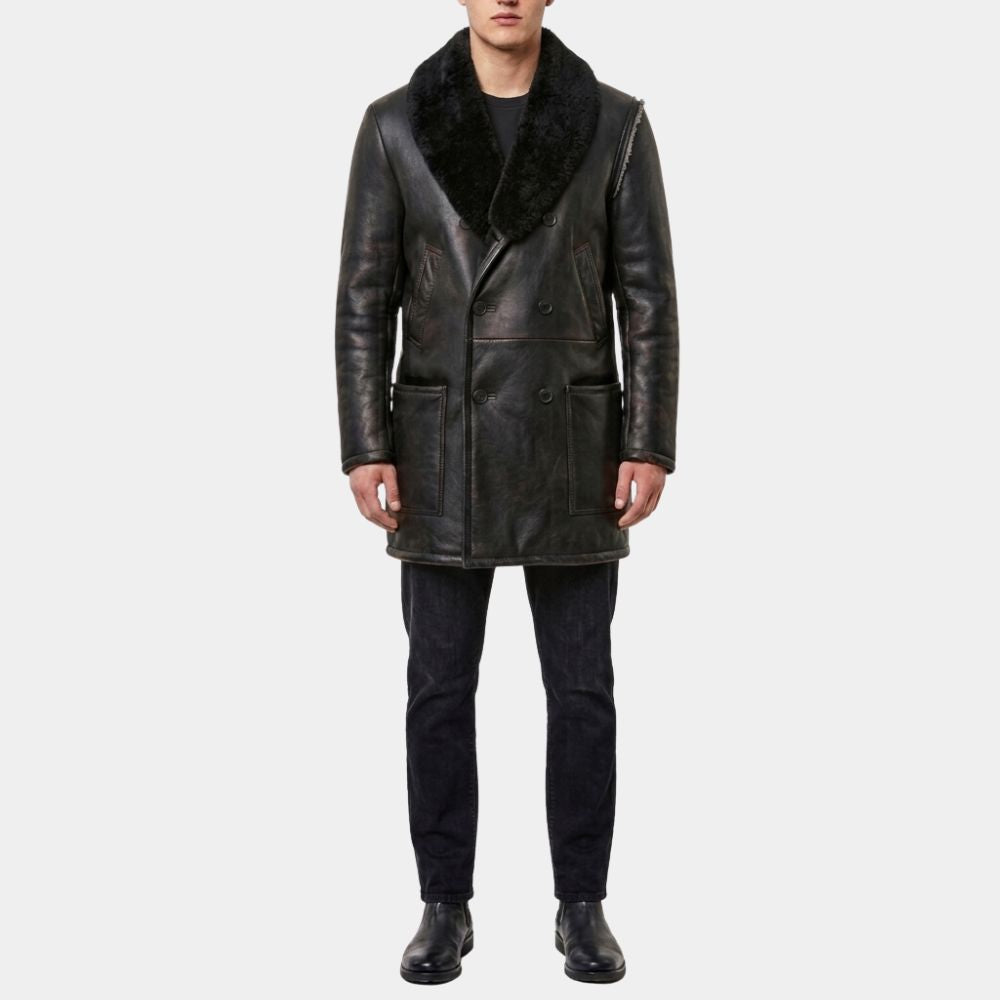 Wednesday S03 Uncle Fester Leather Coat