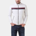 White Sky Cafe Racer Stripped Jacket - Front View