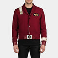 William Shatner  Star Trek V: The Final Frontier Red Leather Jacket - Front View