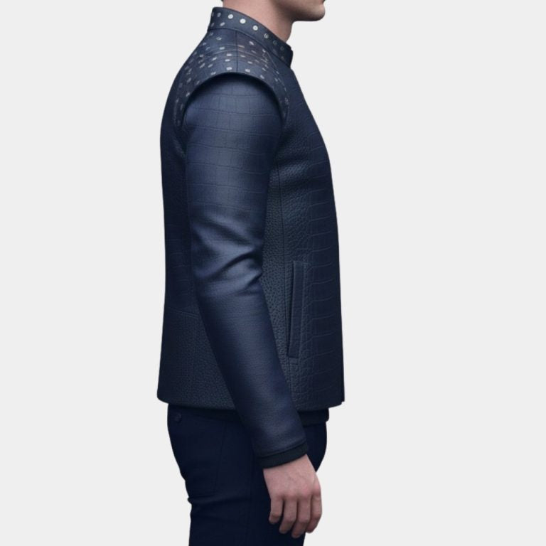 Witcher Season 04  Geralt of Rivia aka Liam Hemsworth Black Costume Jacket - Side View