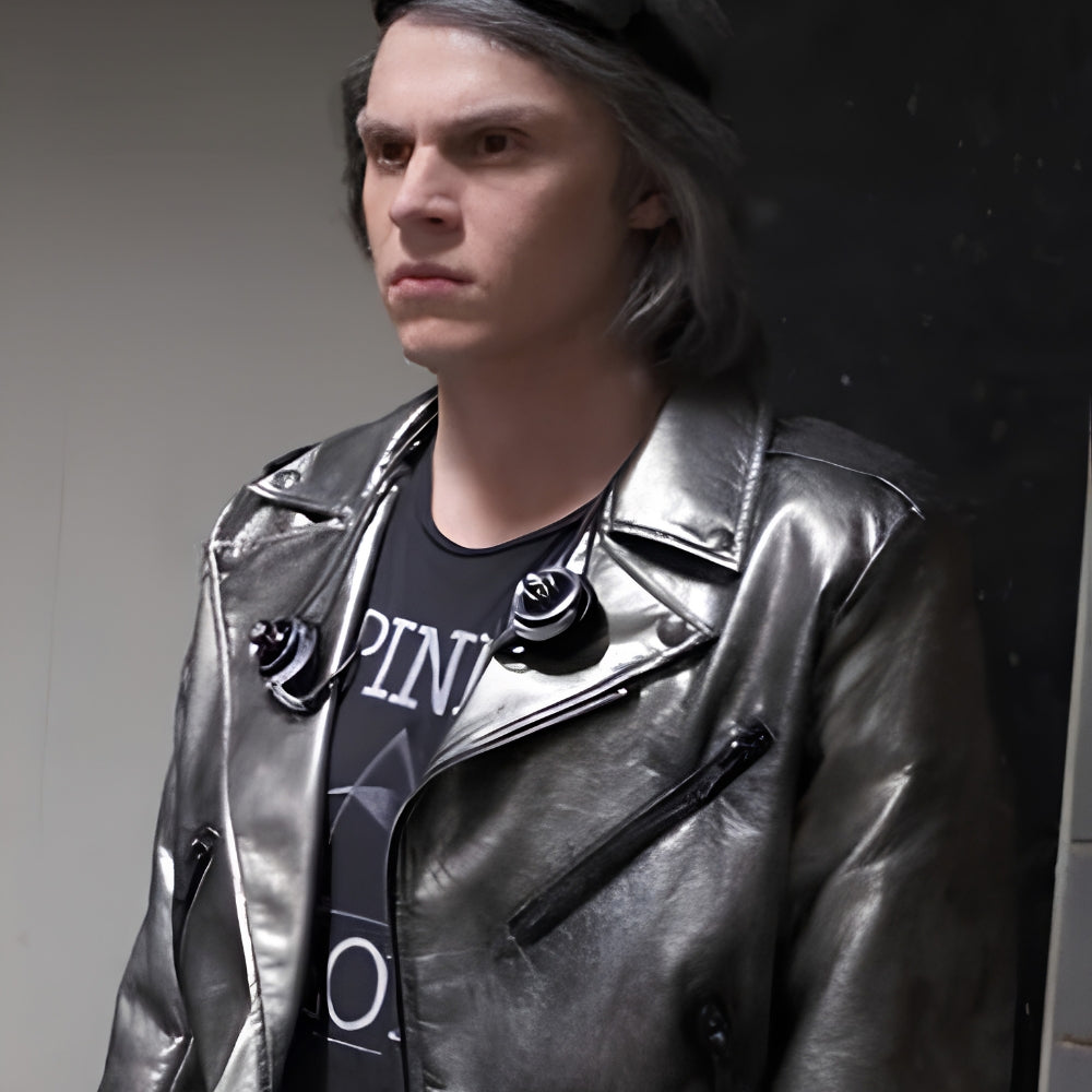 X-Men Quicksilver Peter Silver Leather Jacket