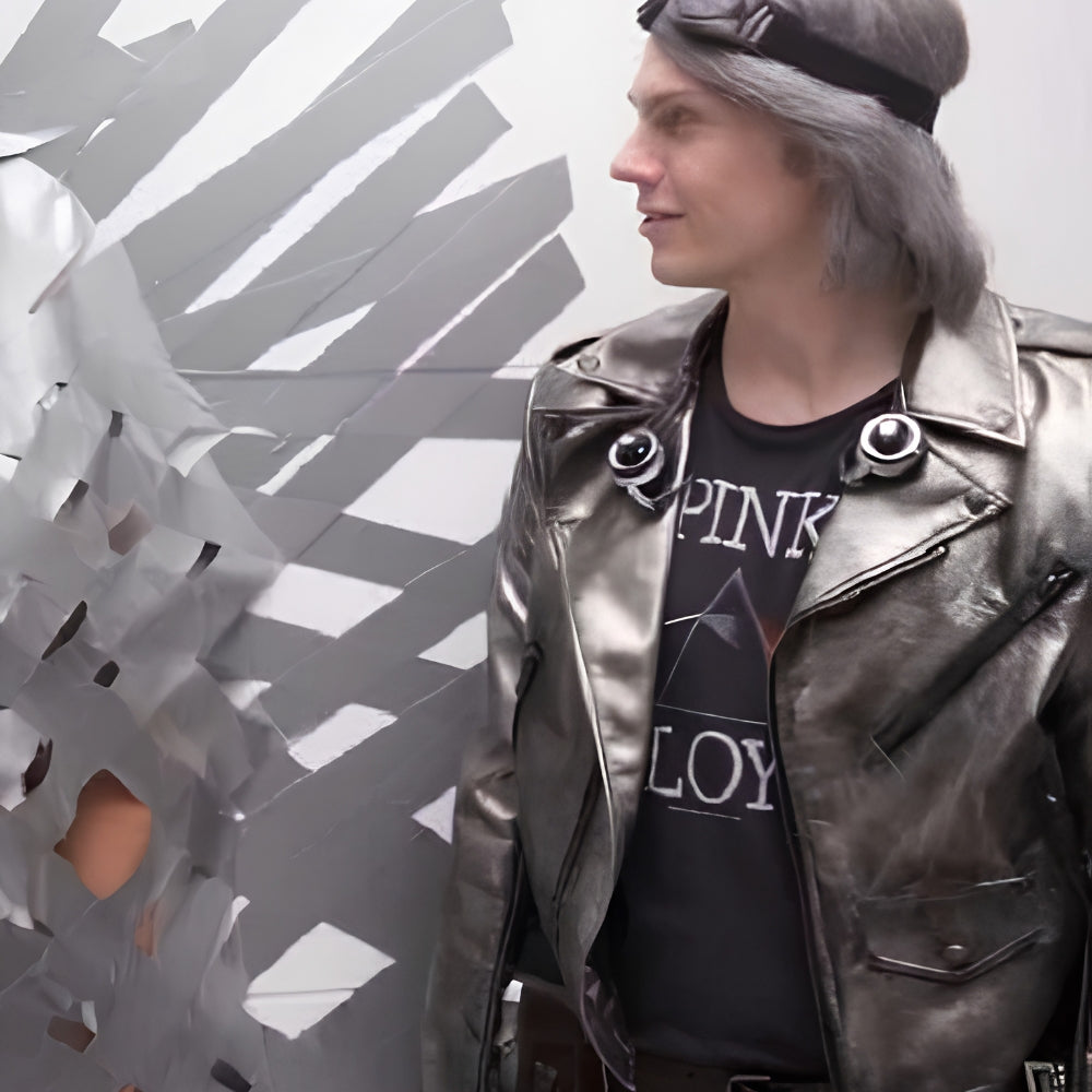 X-Men Quicksilver Peter Silver Leather Jacket