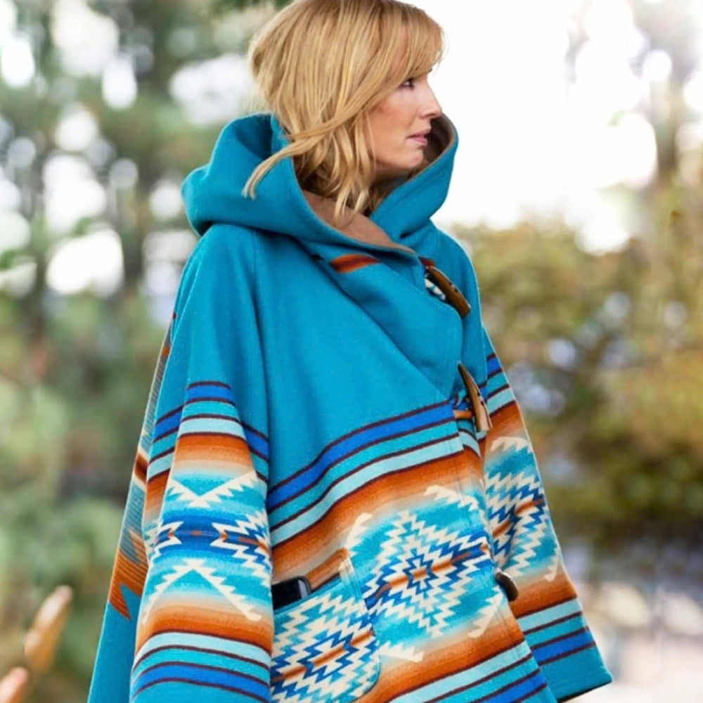 Yellowstone Beth Dutton Blue Poncho Coat