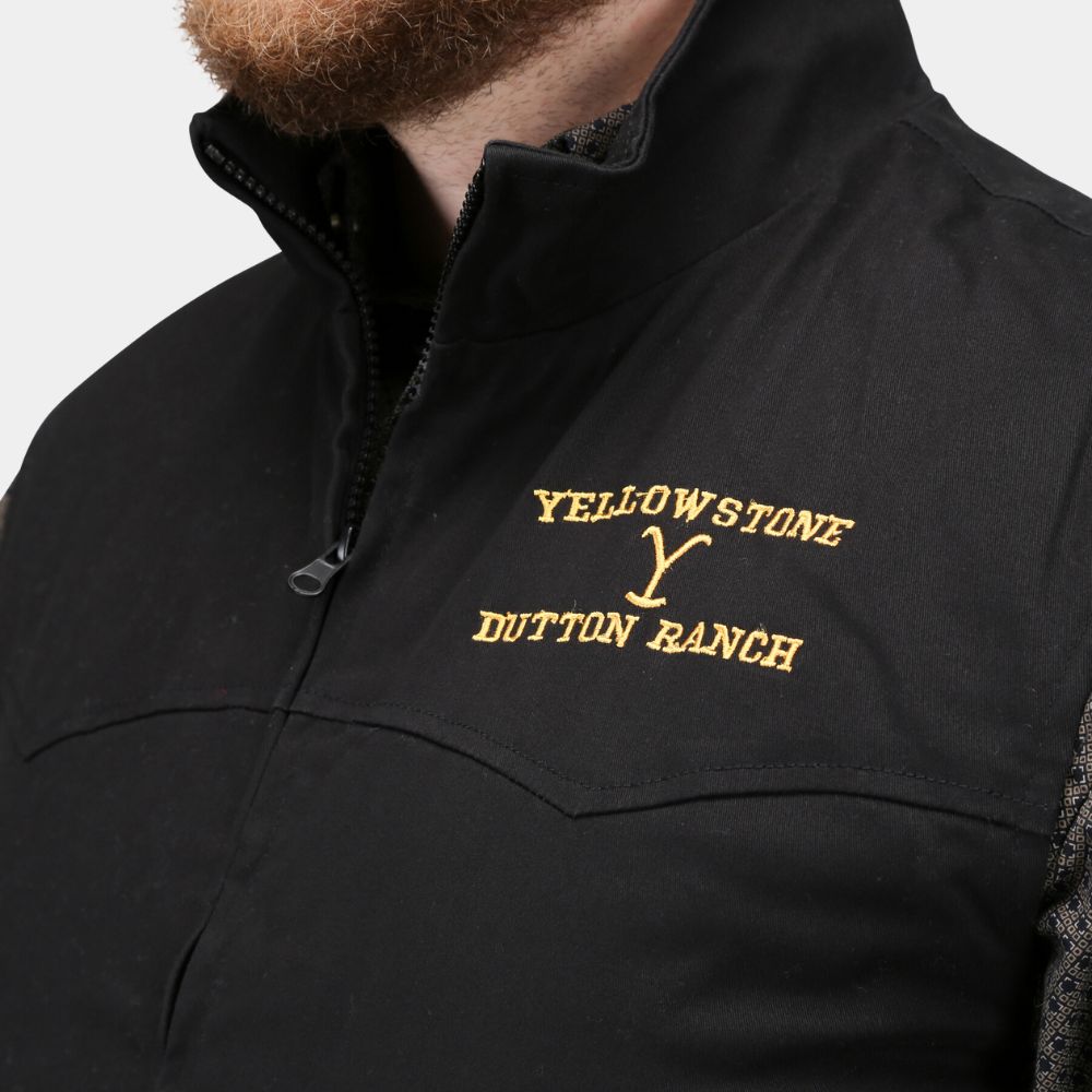 Yellowstone Iconic John Dutton Ranch Vest - Front Logo View