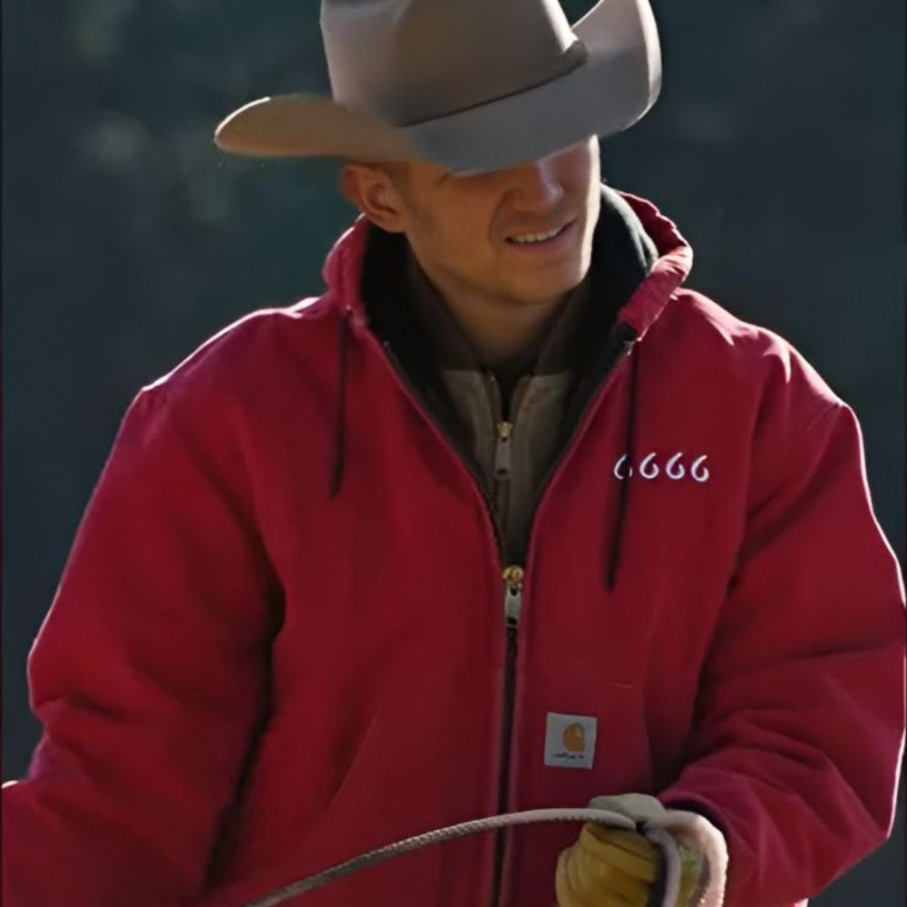 Yellowstone  Jimmy Hurdstrom 6666 Vibrant Red Jacket - Close - Up View