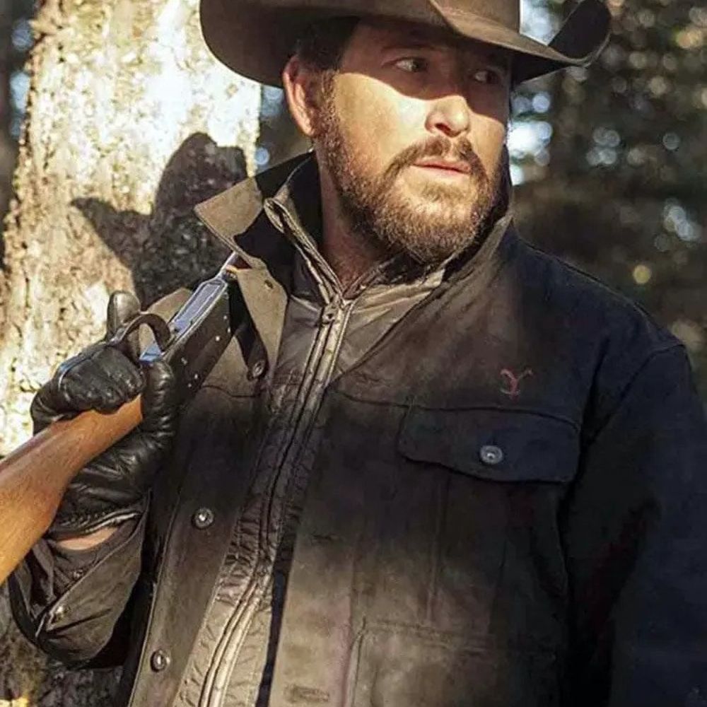 Yellowstone Rip Wheeler Black Cruiser Jacket - Character Front Posture View