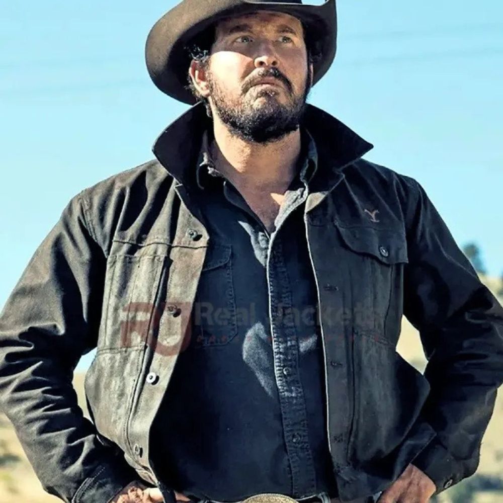 Yellowstone Rip Wheeler Black Cruiser Jacket - Character Posture Front View