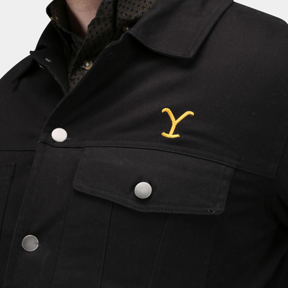 Yellowstone Rip Wheeler Black Cruiser Jacket - Front Close - Up View