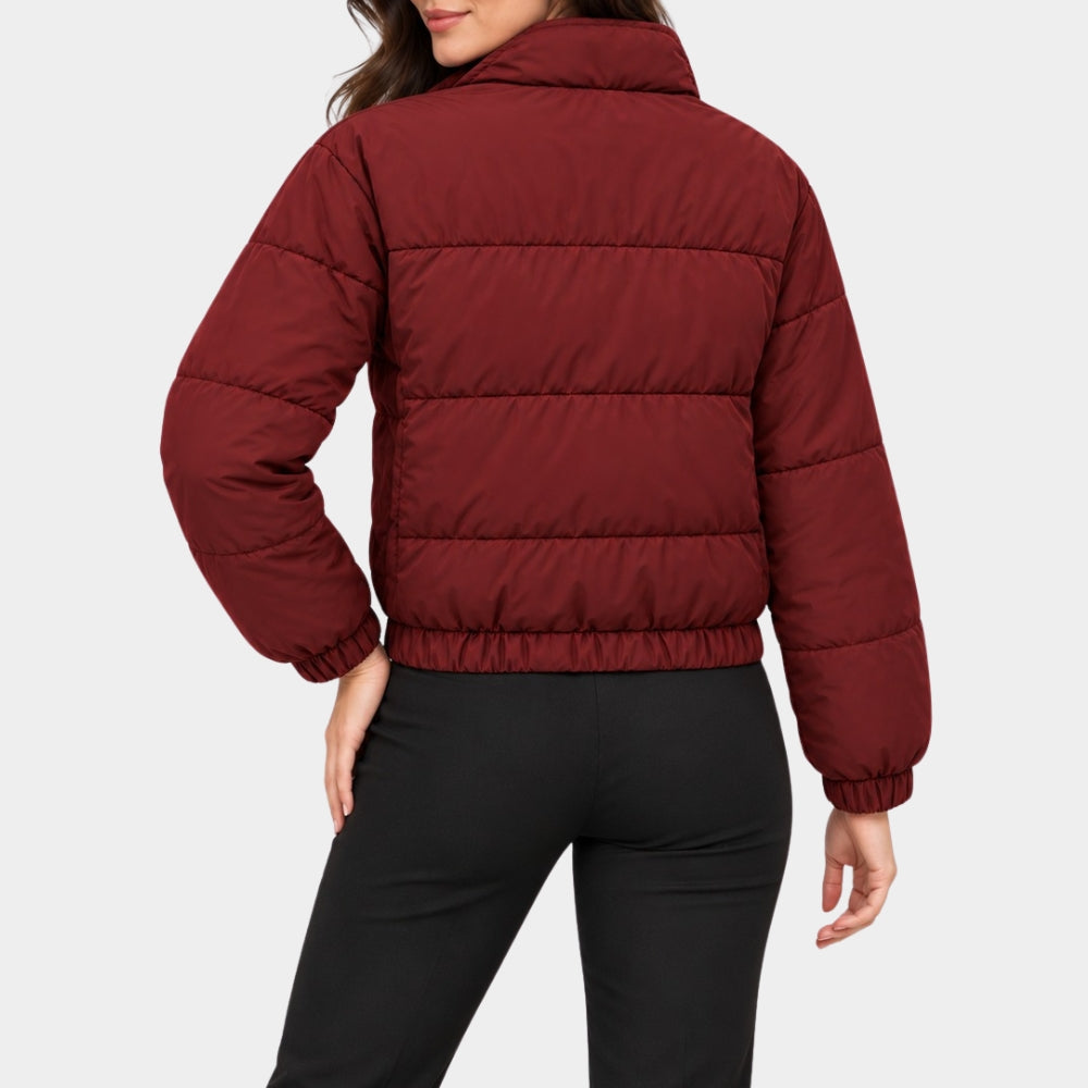 You Can’t Leave Olivia Red Puffer Jacket