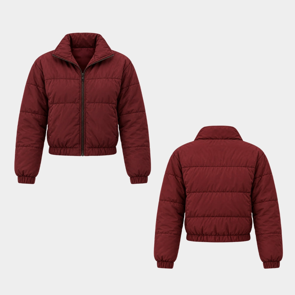 You Can’t Leave Olivia Red Puffer Jacket