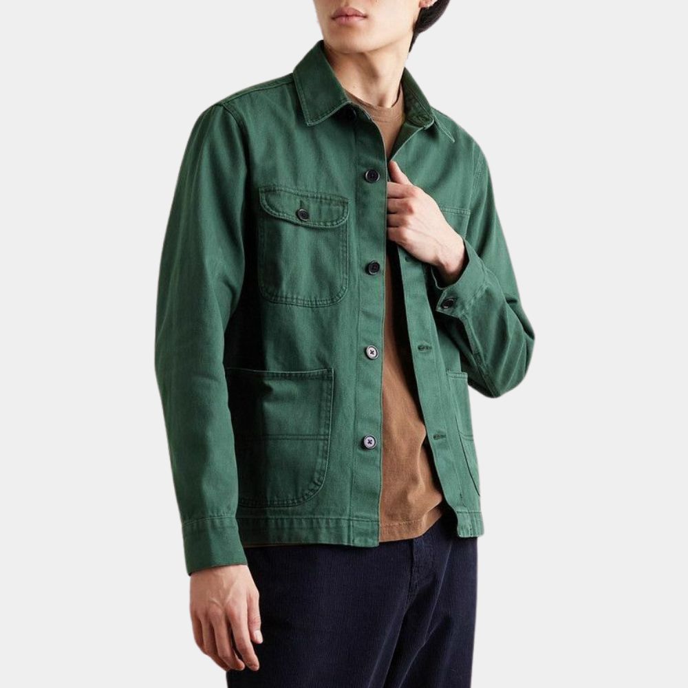 You Season 05 Joe Goldberg (Penn Badgley) Green Cotton Jacket - Front View