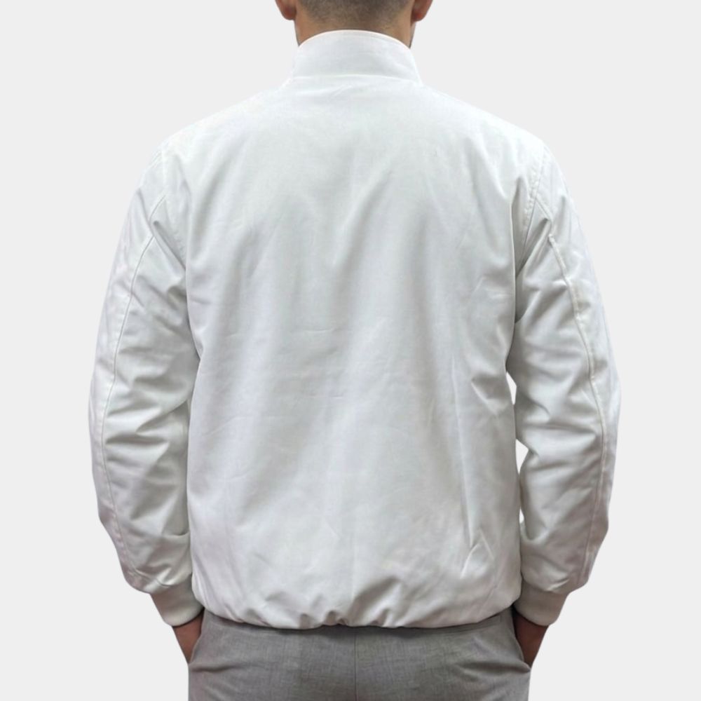 Jujutsu Kaisen White Jacket – Cursed Child Stitch Spring Bomber Jacket - Back View