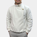Jujutsu Kaisen White Jacket – Cursed Child Stitch Spring Bomber Jacket - Front View