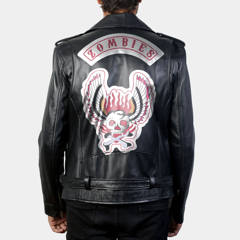 Zombies Post Malone Goodbyes Classic Black Leather Jacket - Back View